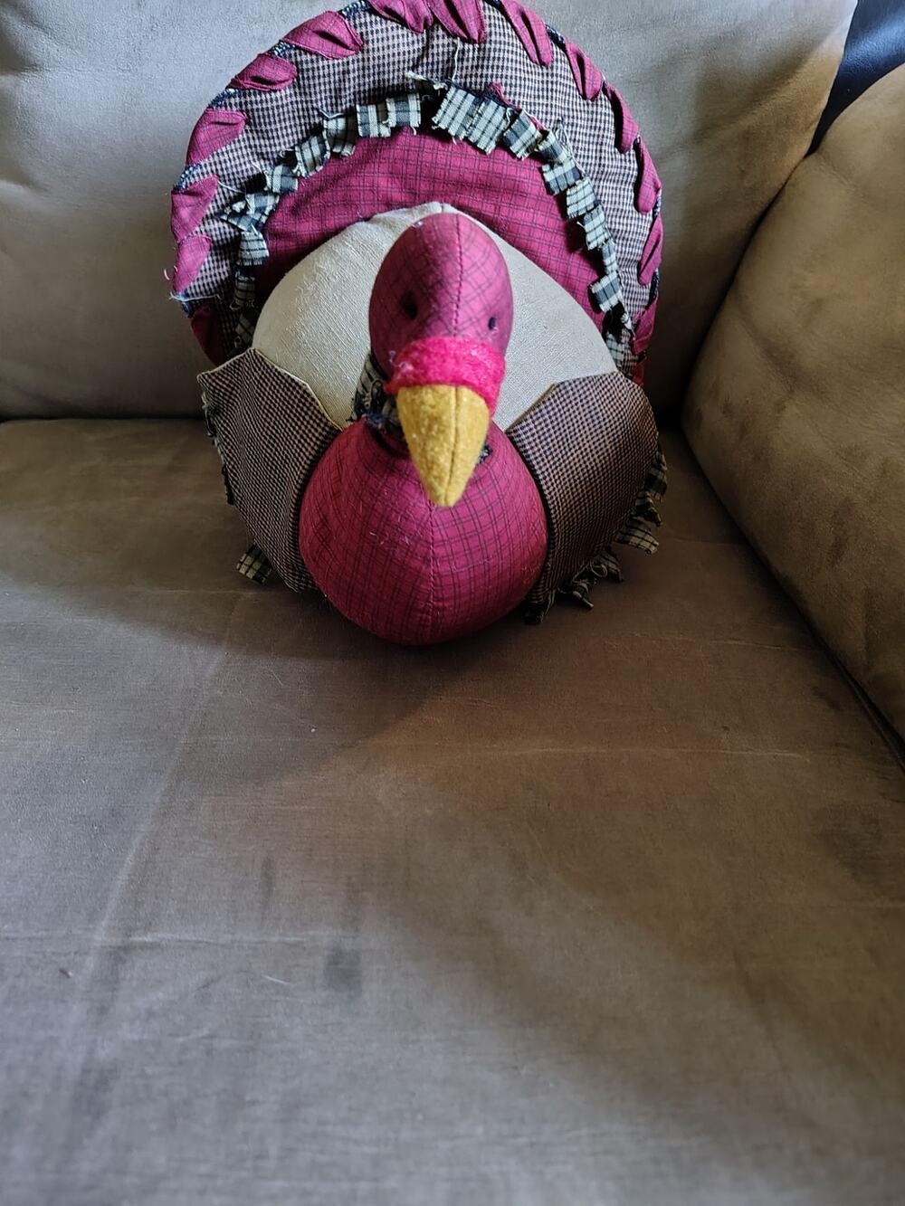 Thanksgiving Fall Decor HALLMARK Stitched Fabric Turkey Centerpiece Rustic